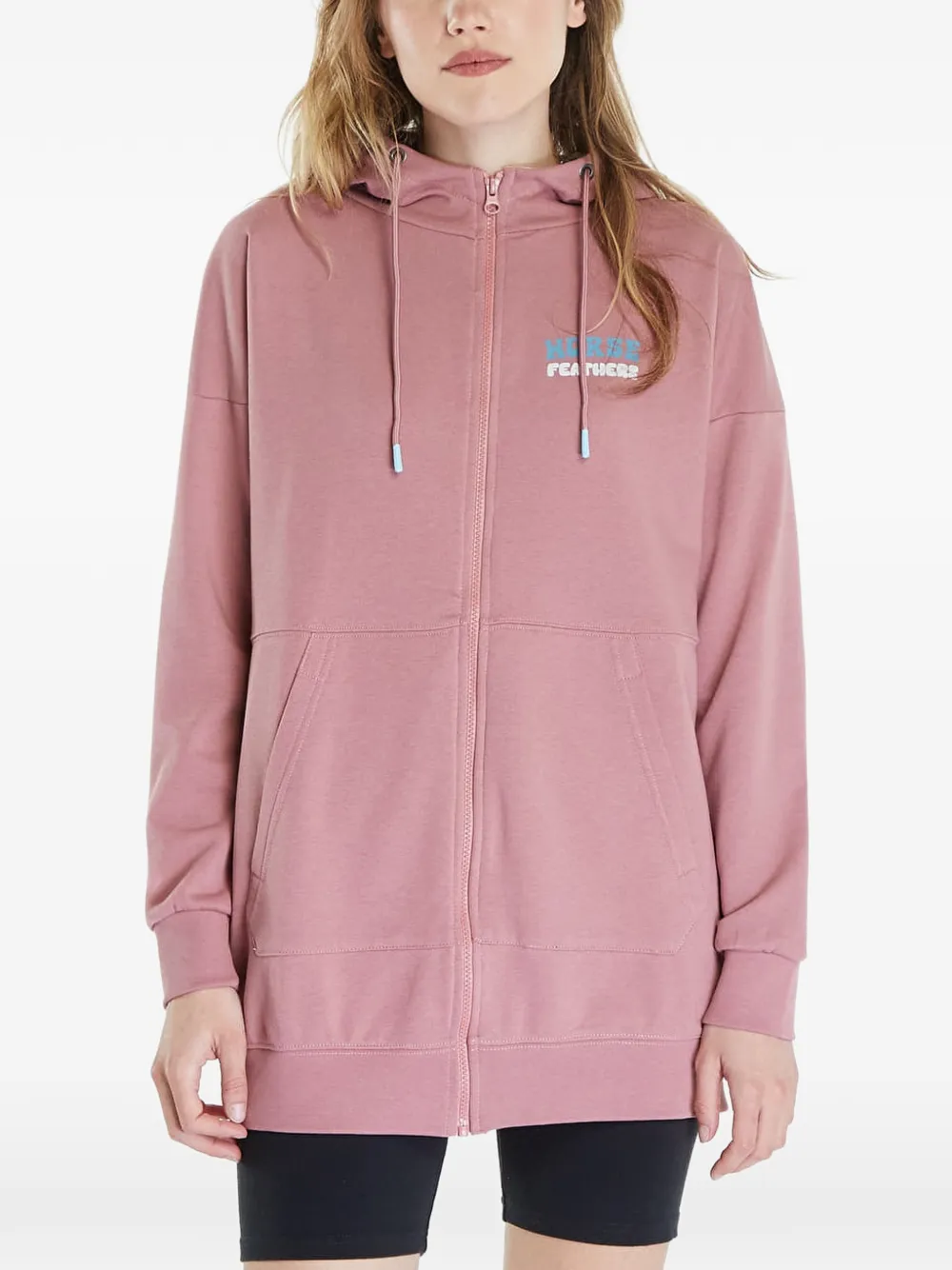 Horsefeathers Naava logo-print zip-up hoodie - Rosa