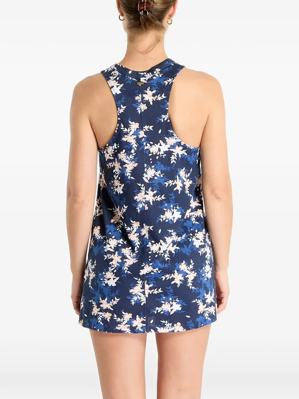 ROXY Jurk met bloemenprint en racerback Blauw