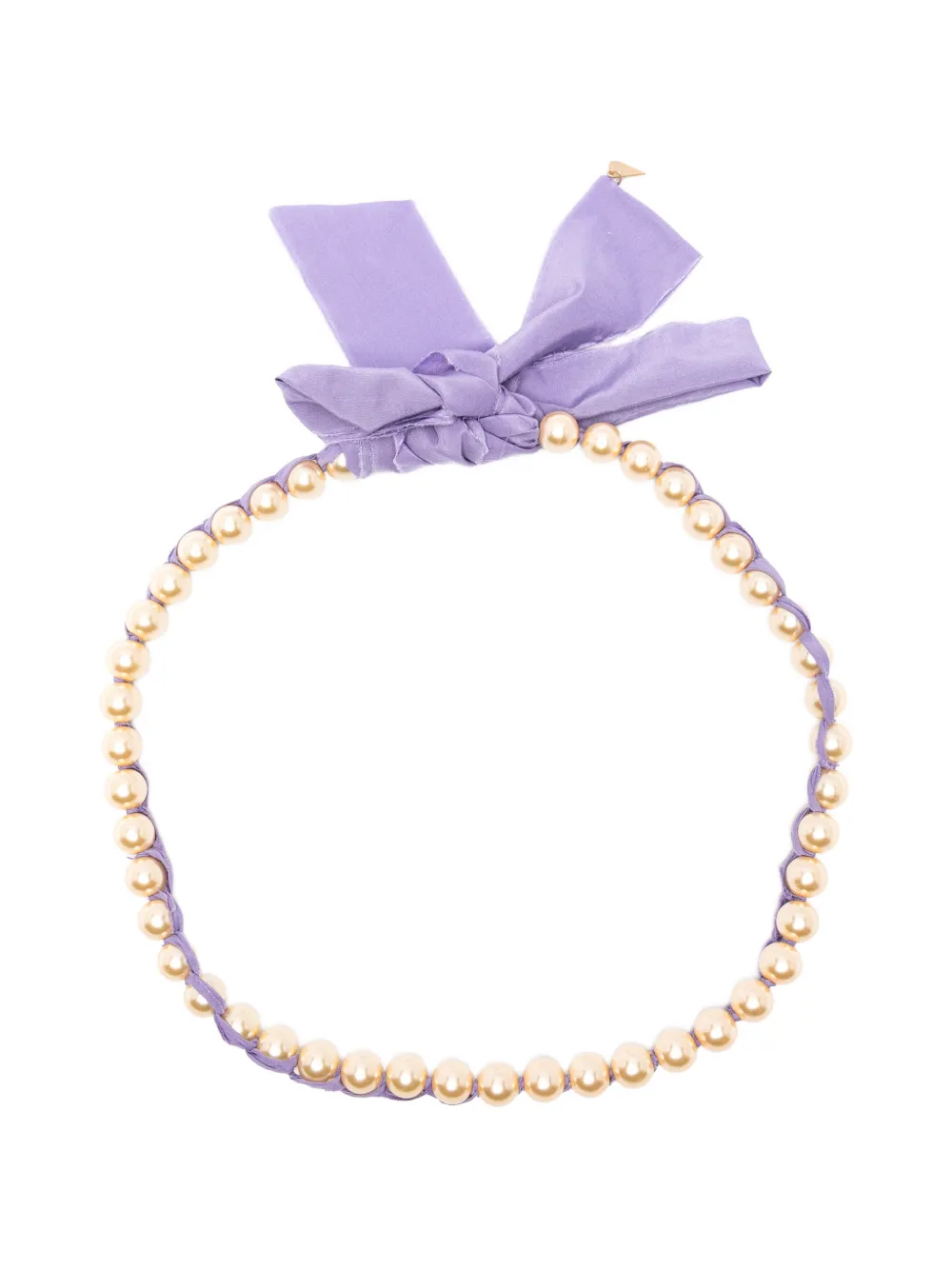 Forte Forte faux-pearl ribbon necklace - Viola