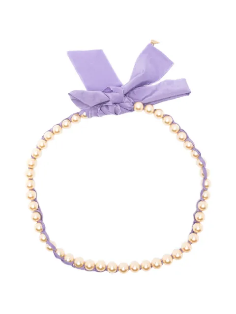 Forte Forte faux-pearl ribbon necklace