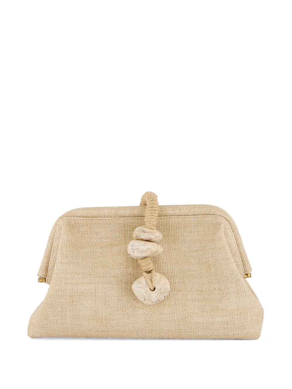 SERENA UZIYEL Petra jute clutch bag - Toni neutri
