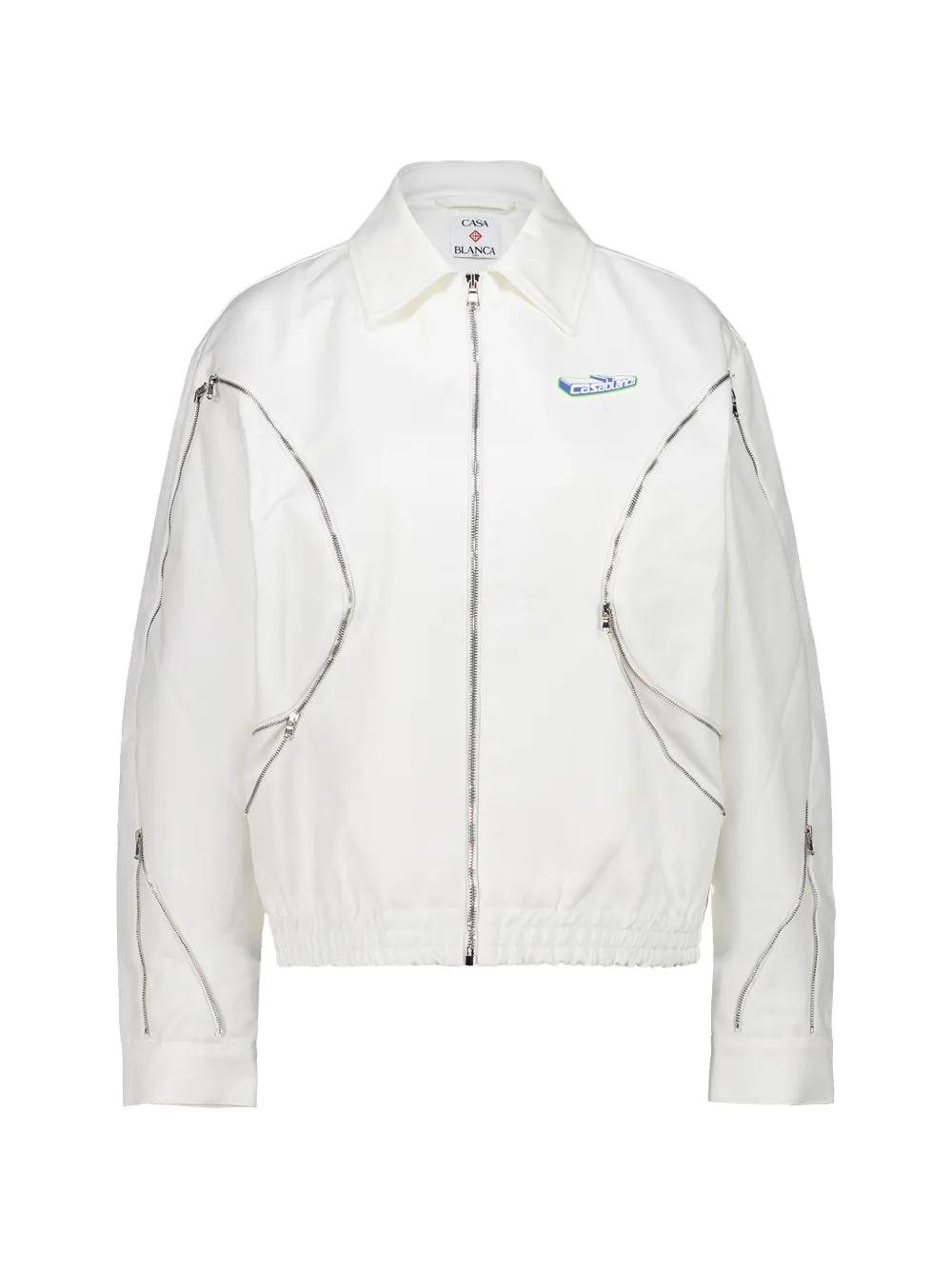 Casablanca zip-up cotton jacket - Weiß