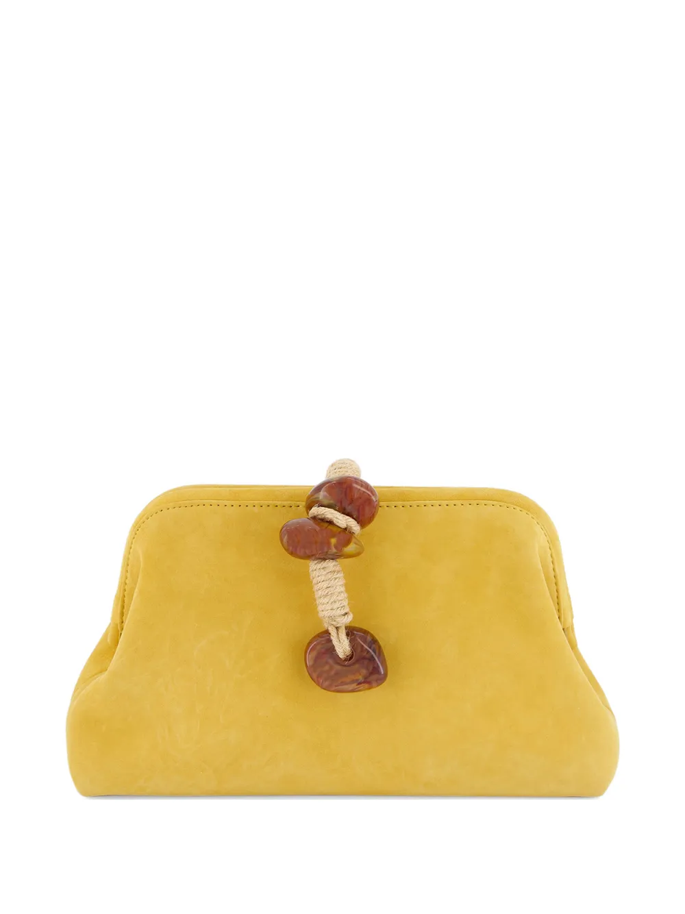 SERENA UZIYEL Petra suede clutch bag - Giallo