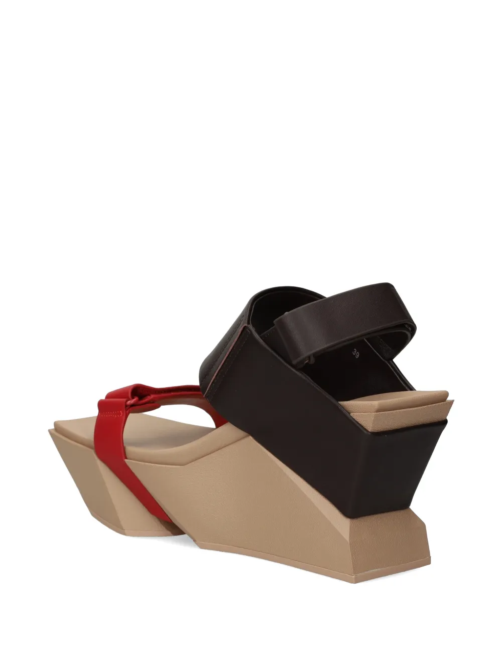 United Nude Brutt sandalen met klittenband en sleehak Bruin