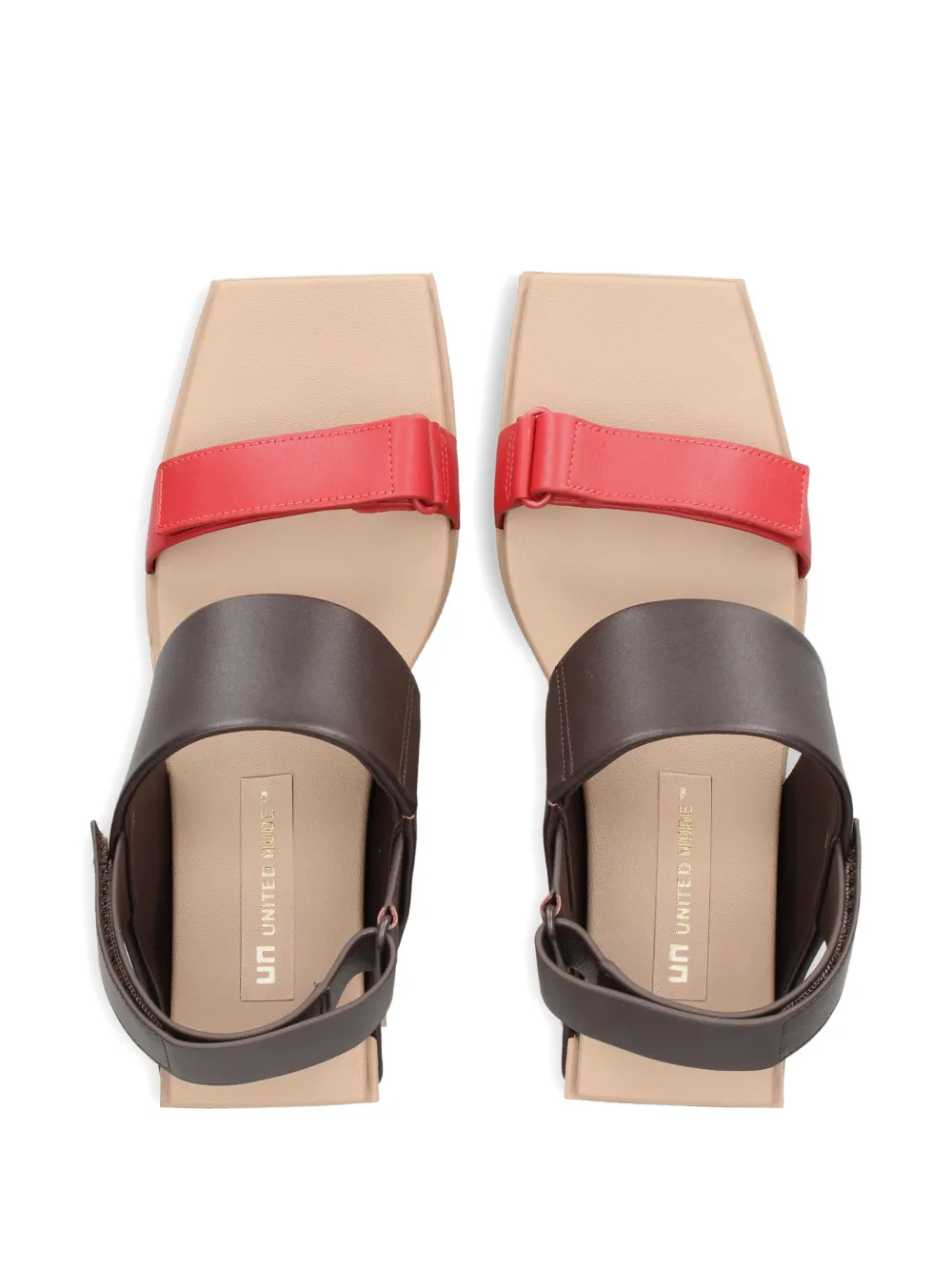 United Nude Brutt sandalen met klittenband en sleehak Bruin
