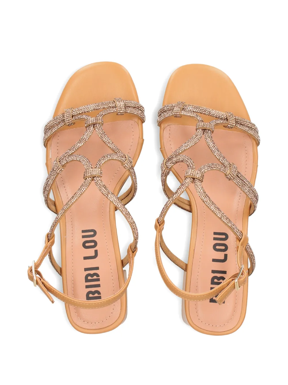 Bibi Lou Quail crystal-embellished multi-strap sandals Beige