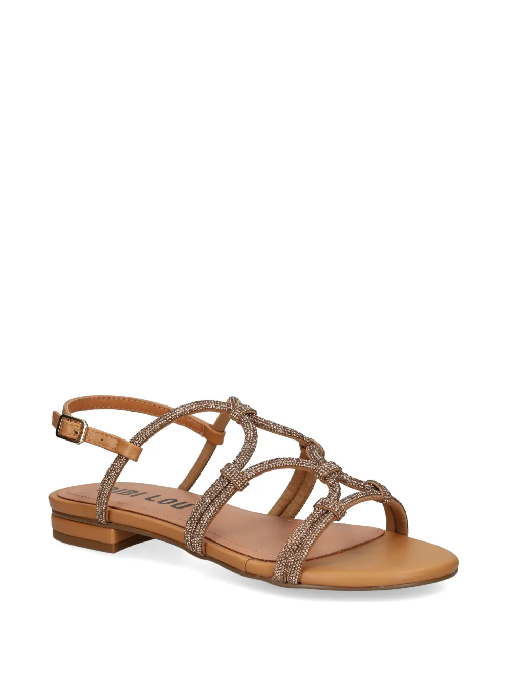 Bibi Lou Quail crystal-embellished caged sandals Beige