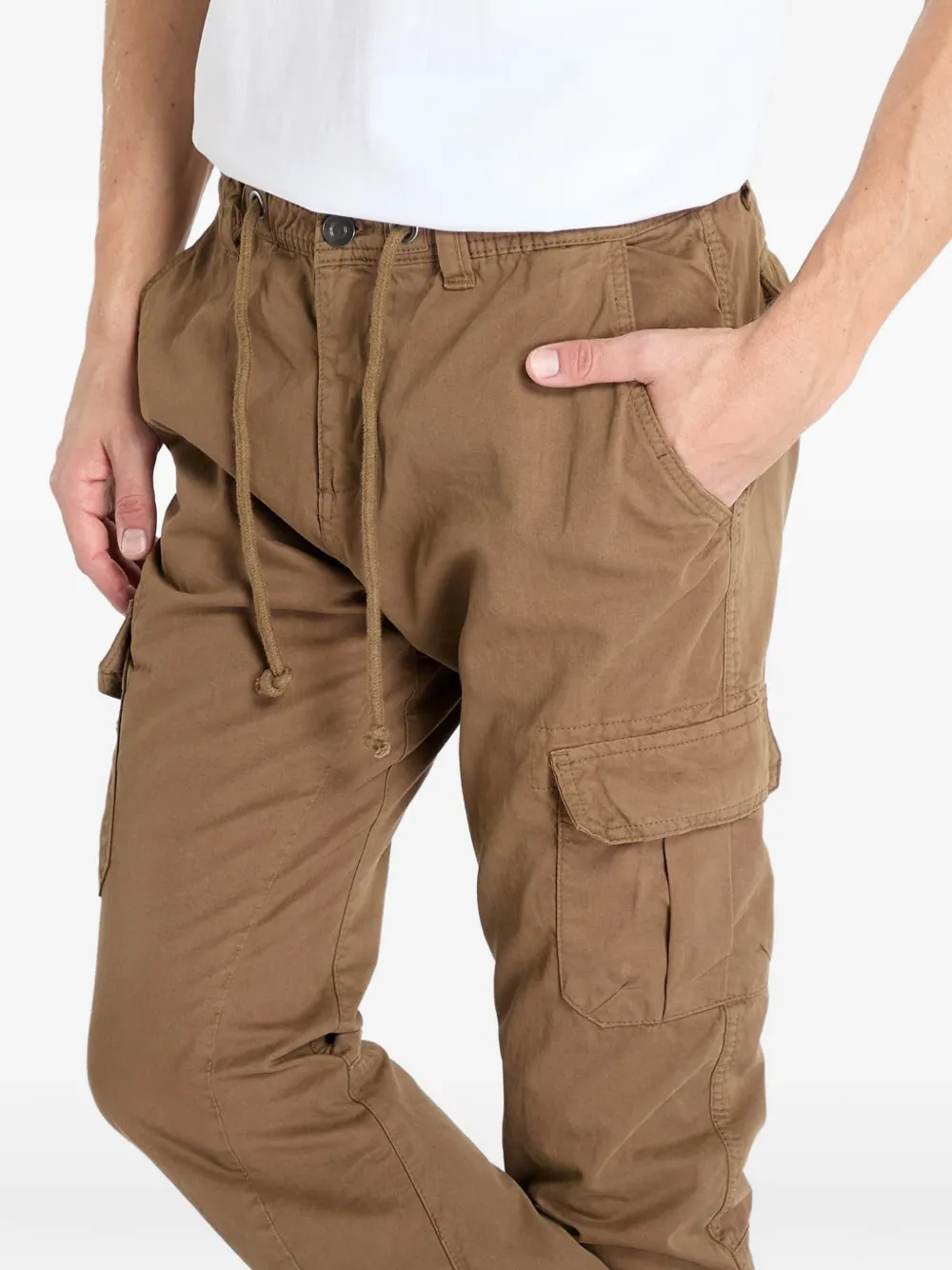 Urban Classics Drawstring-waist Cargo Pants In Brown