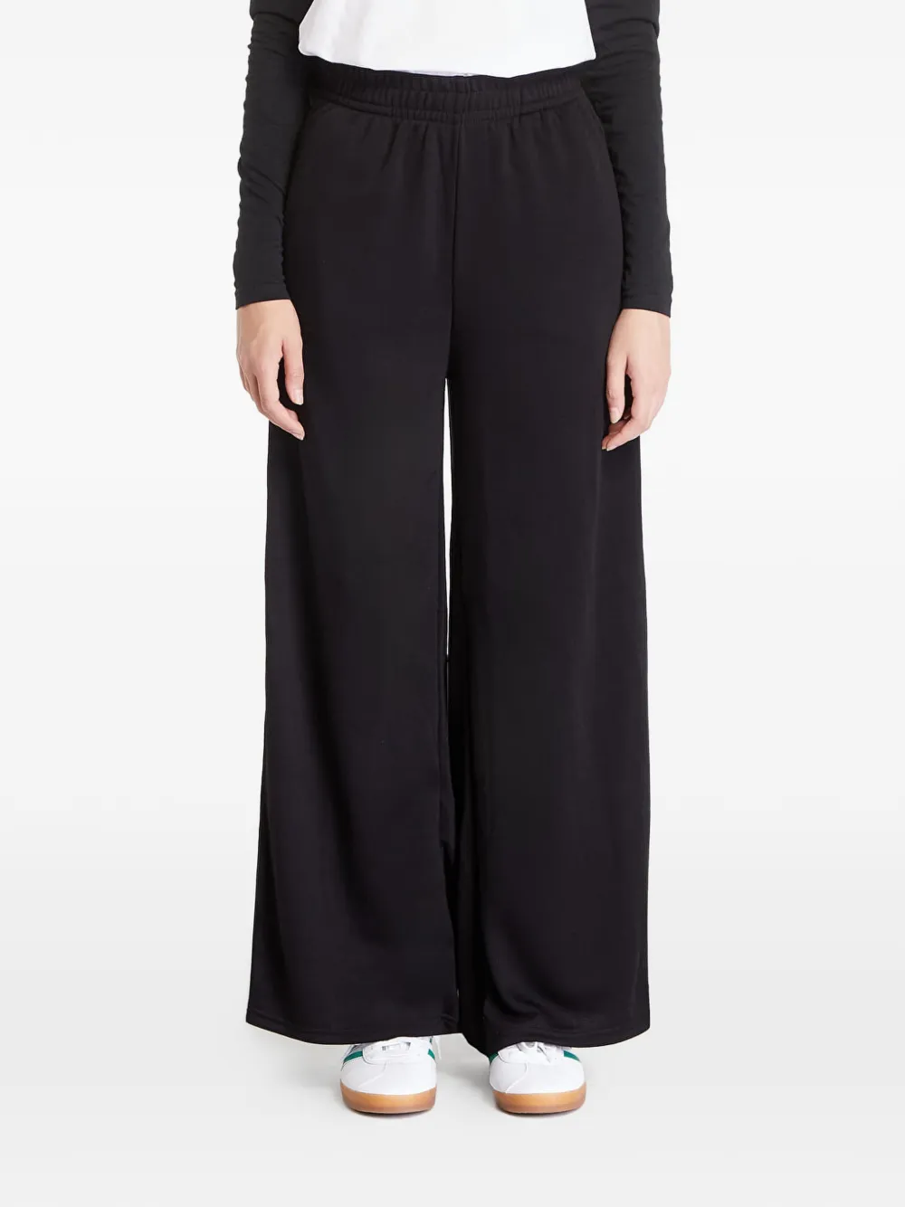 Urban Classics Pantaloni a gamba ampia elasticizzati - Nero
