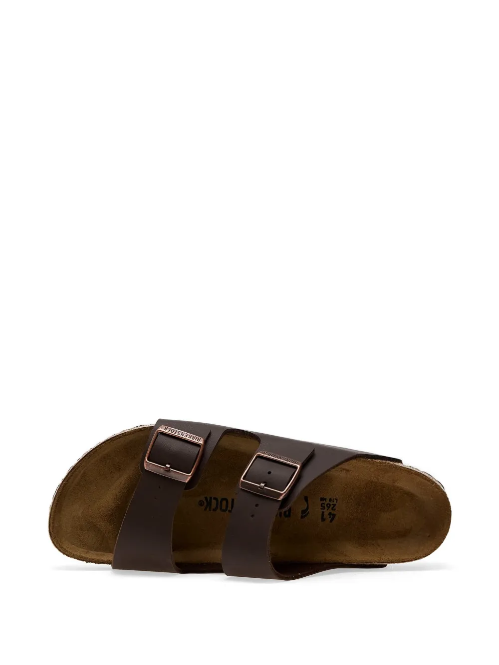 Birkenstock Arizona Birko-Flor slippers met gespbandje Bruin