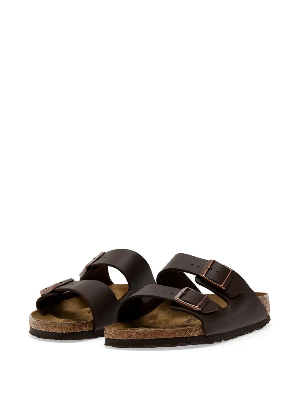 Birkenstock Arizona Birko-Flor slippers met gespbandje Bruin