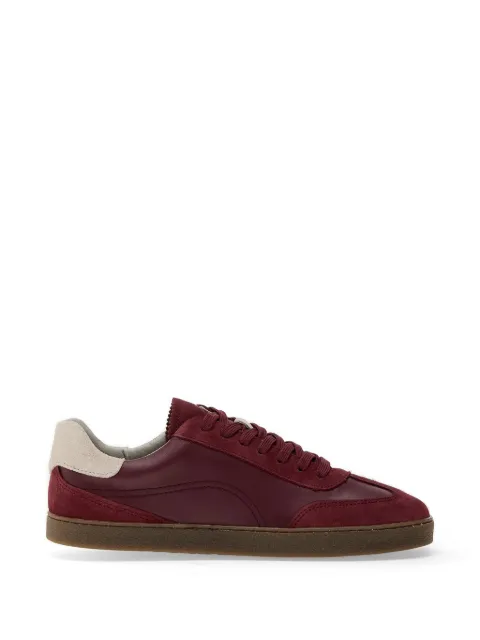 GROUNDIES Panama suede-panelled leather sneakers