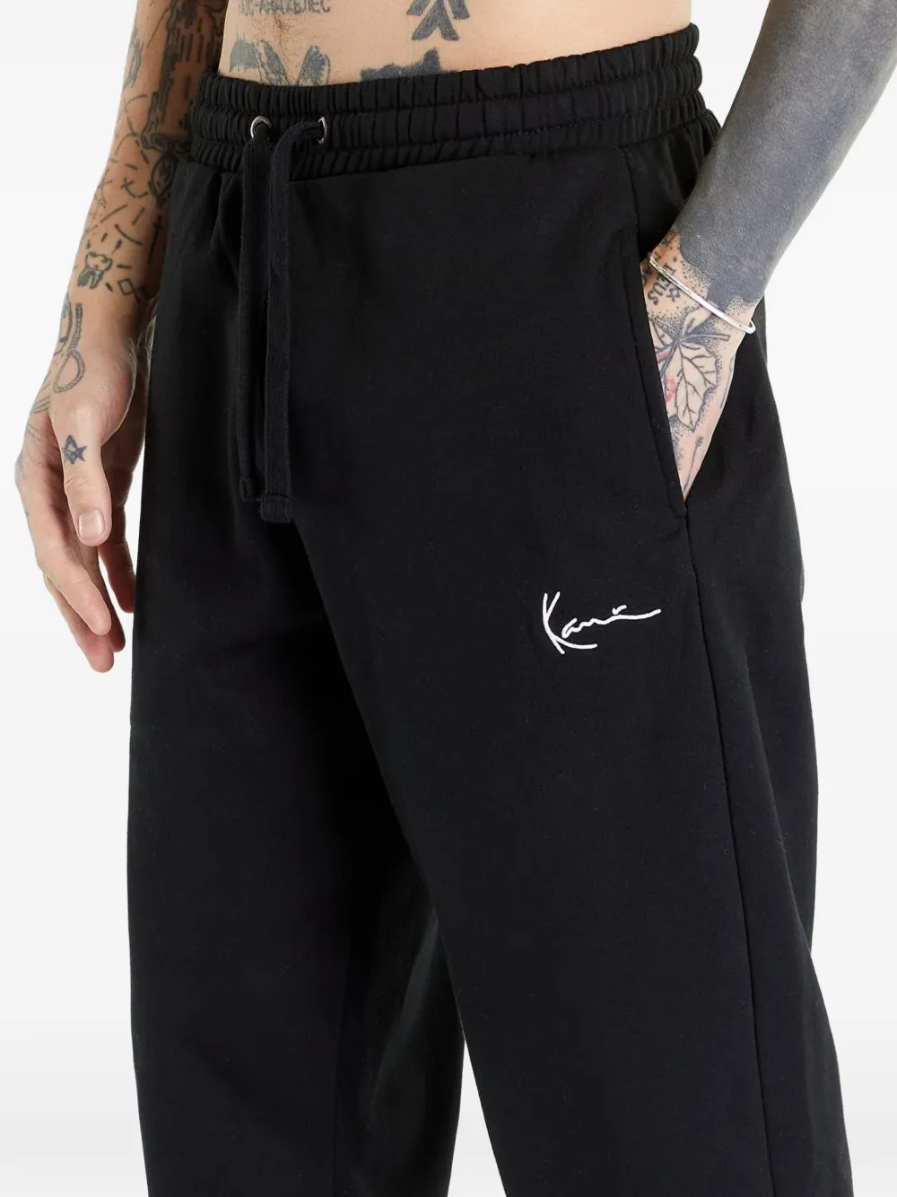 karl kani Trainingsbroek met geborduurd logo Zwart