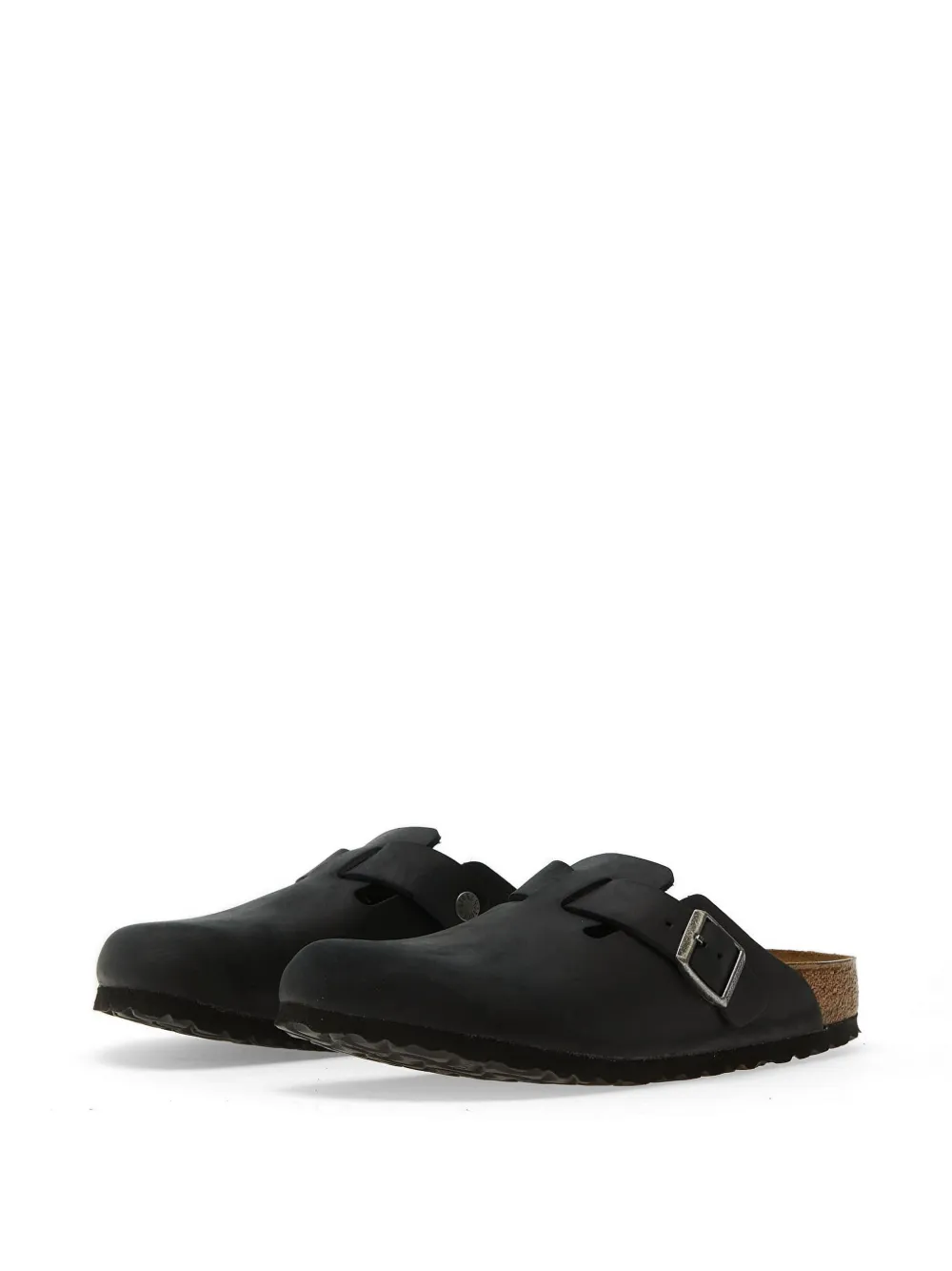 Birkenstock Boston leren muiltjes Zwart