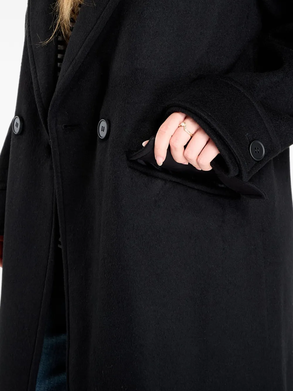 AllSaints Mabel jas met dubbele rij knopen Zwart