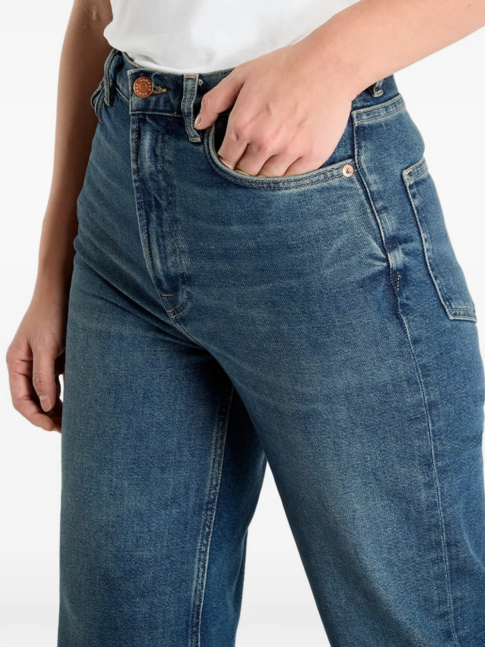 SAMSOE Jeans met vervaagd effect Blauw