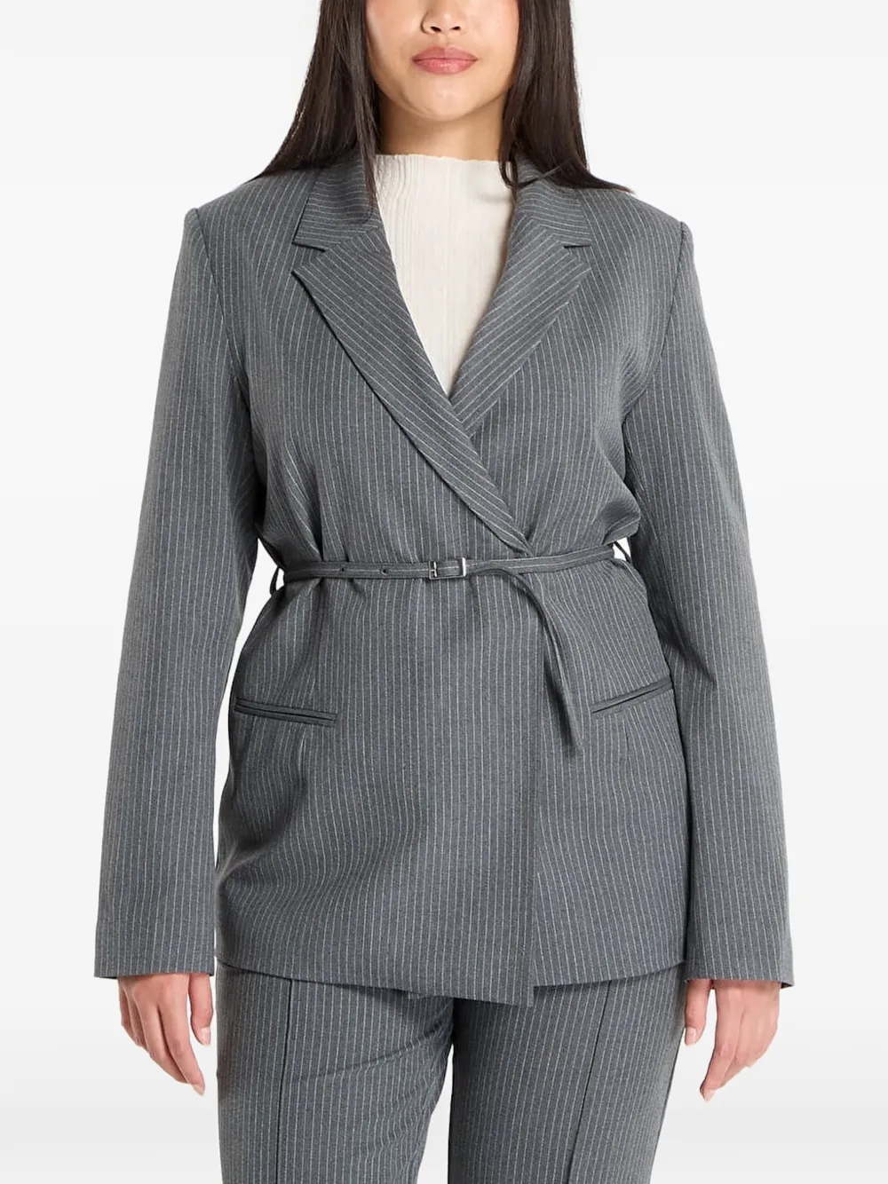 SAMSOE SAMSOE Salot Blazer mit Nadelstreifen - Grau