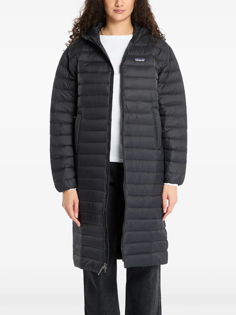 Patagonia Parka trapuntato con cappuccio - Nero