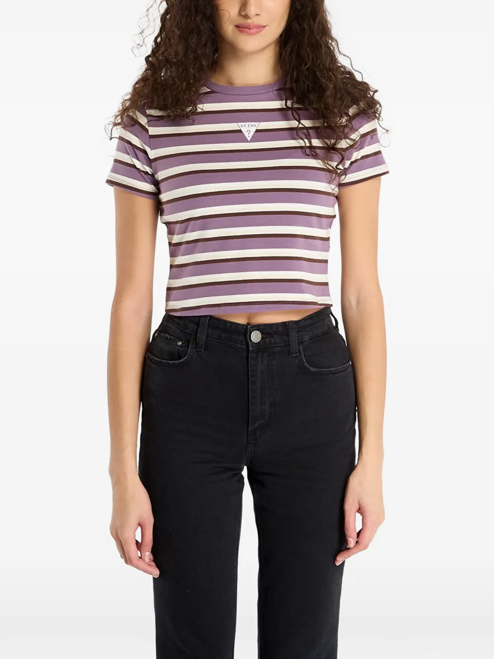 GUESS USA striped T-shirt Paars