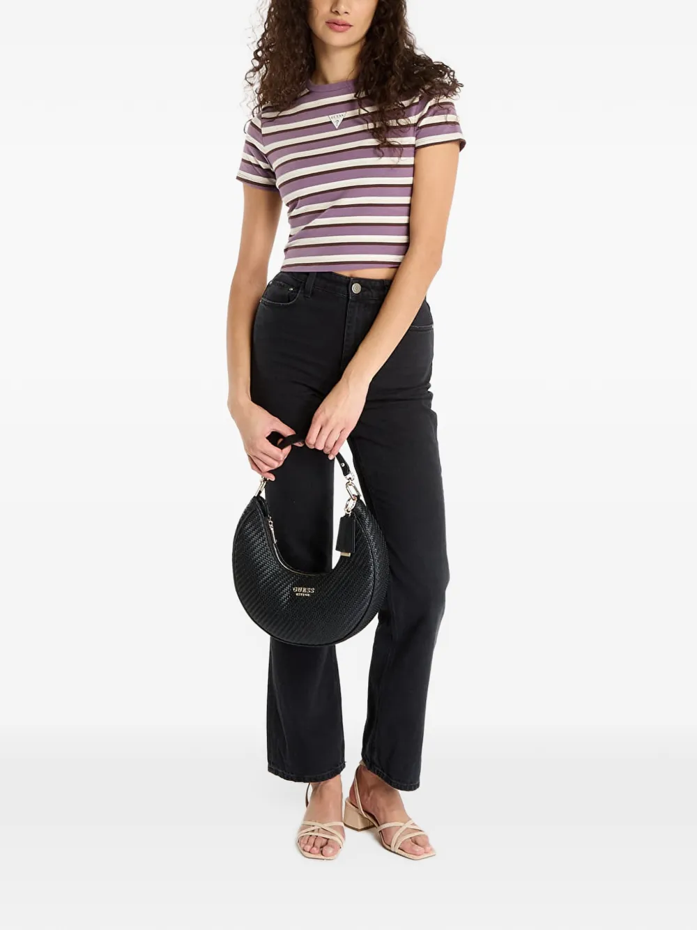 GUESS USA striped T-shirt Paars