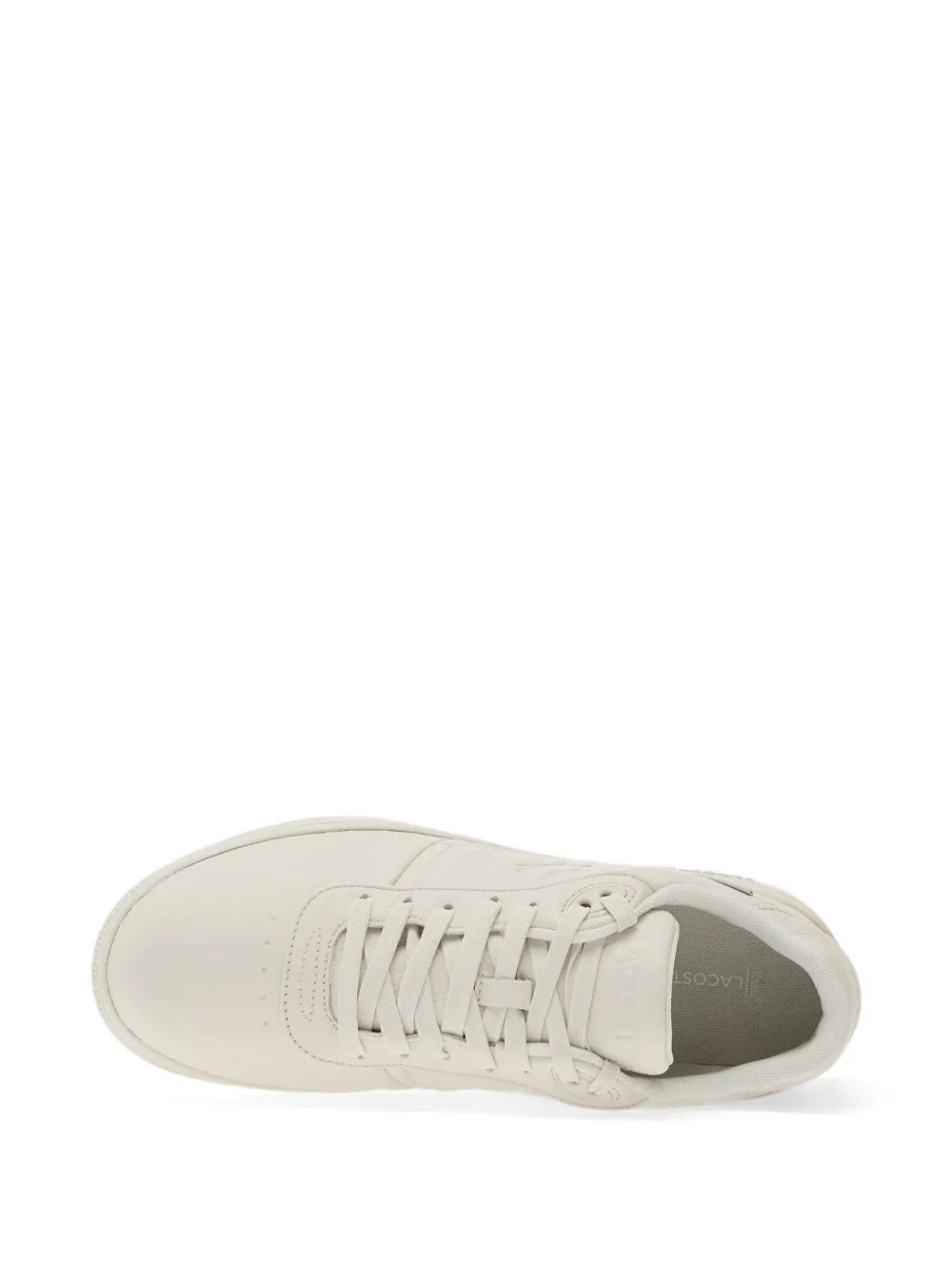 Lacoste T-Clip Shield leren sneakers met logo-reliëf Beige