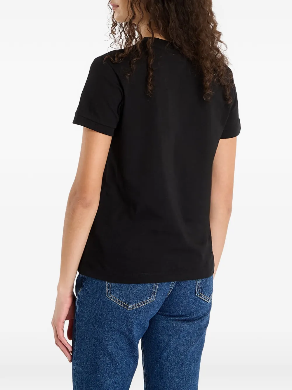 GUESS USA rhinestone-embellished bear-motif T-shirt Zwart