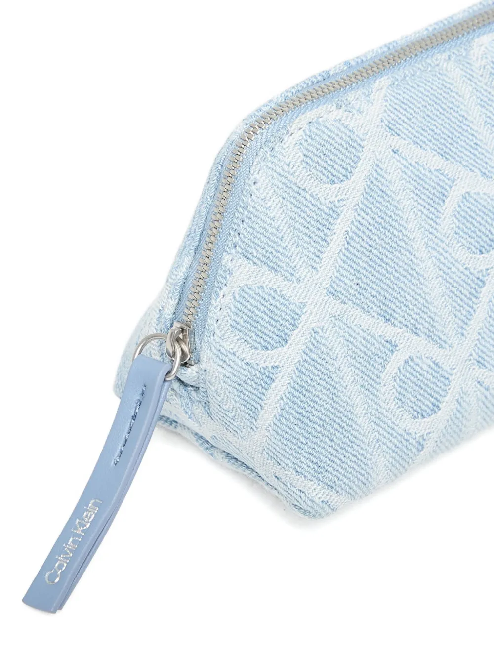 Calvin Klein Denim toilettas met monogram Blauw