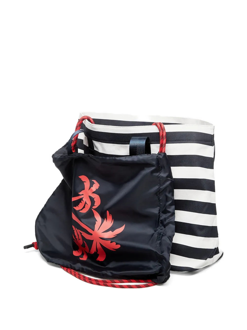 Ea7 Emporio Armani Grote Train gestreepte shopper Blauw