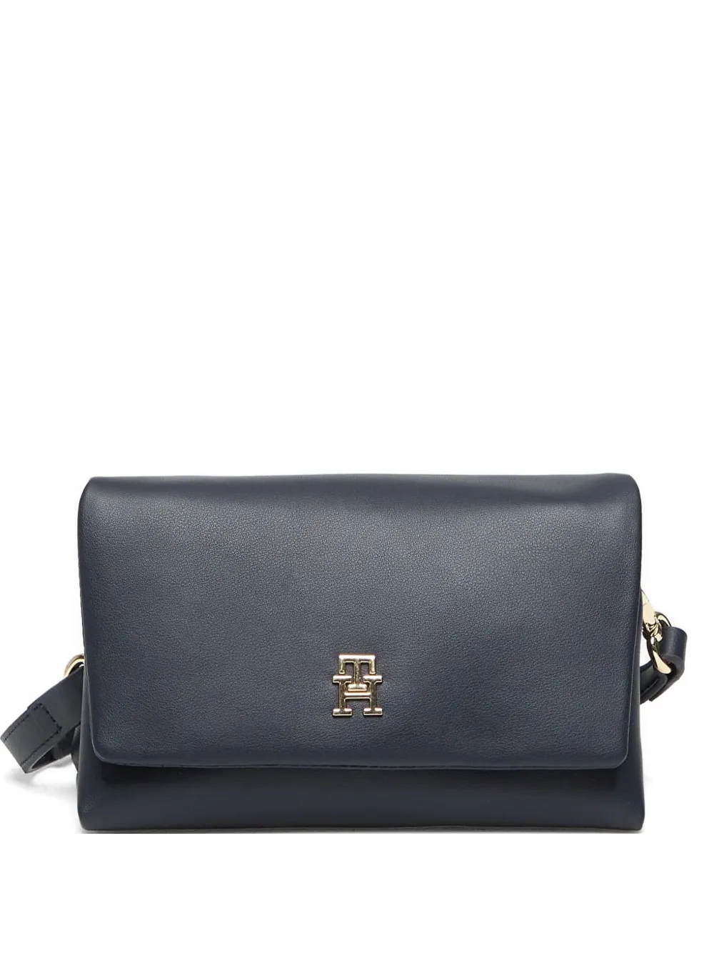Tommy Hilfiger logo-plaque foldover cross body bag - Blu