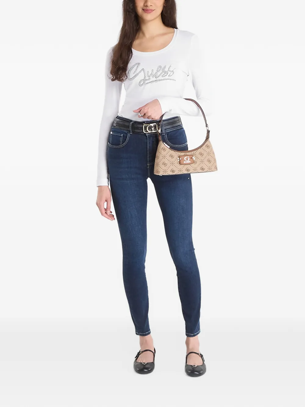 GUESS USA T-shirt met lange mouwen Wit