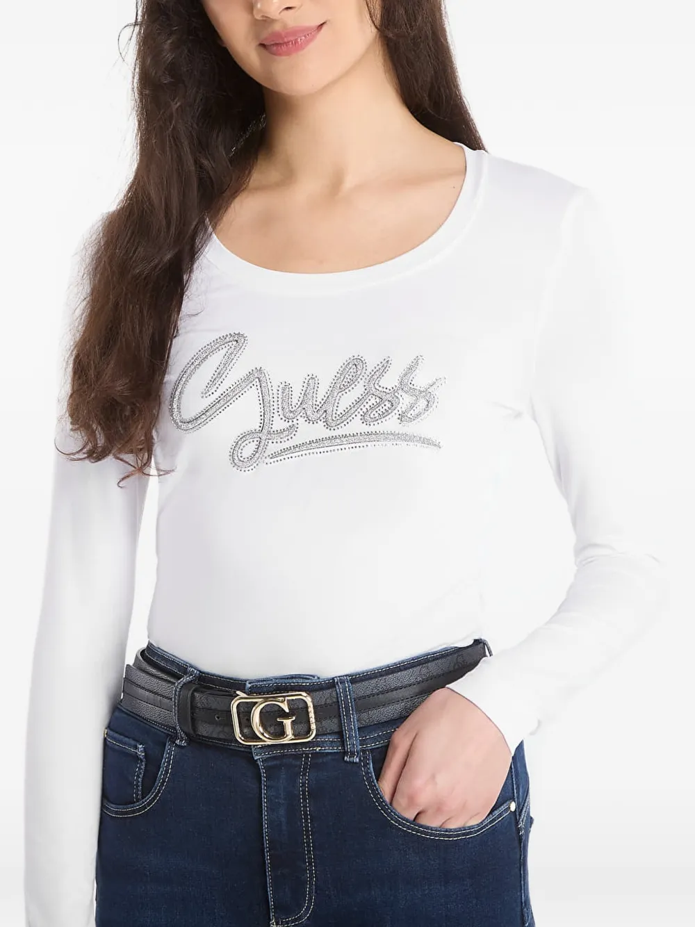 GUESS USA T-shirt met lange mouwen Wit