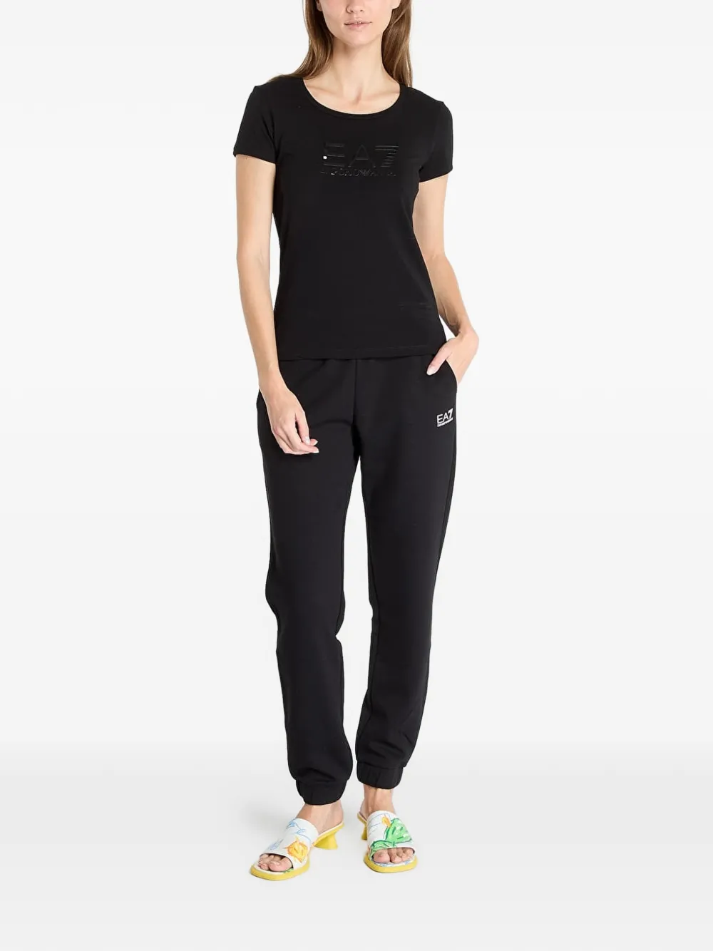 Ea7 Logo-print T-shirt In Black