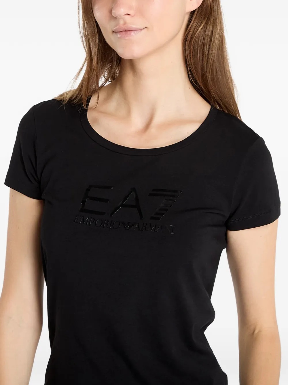 Ea7 Logo-print T-shirt In Black