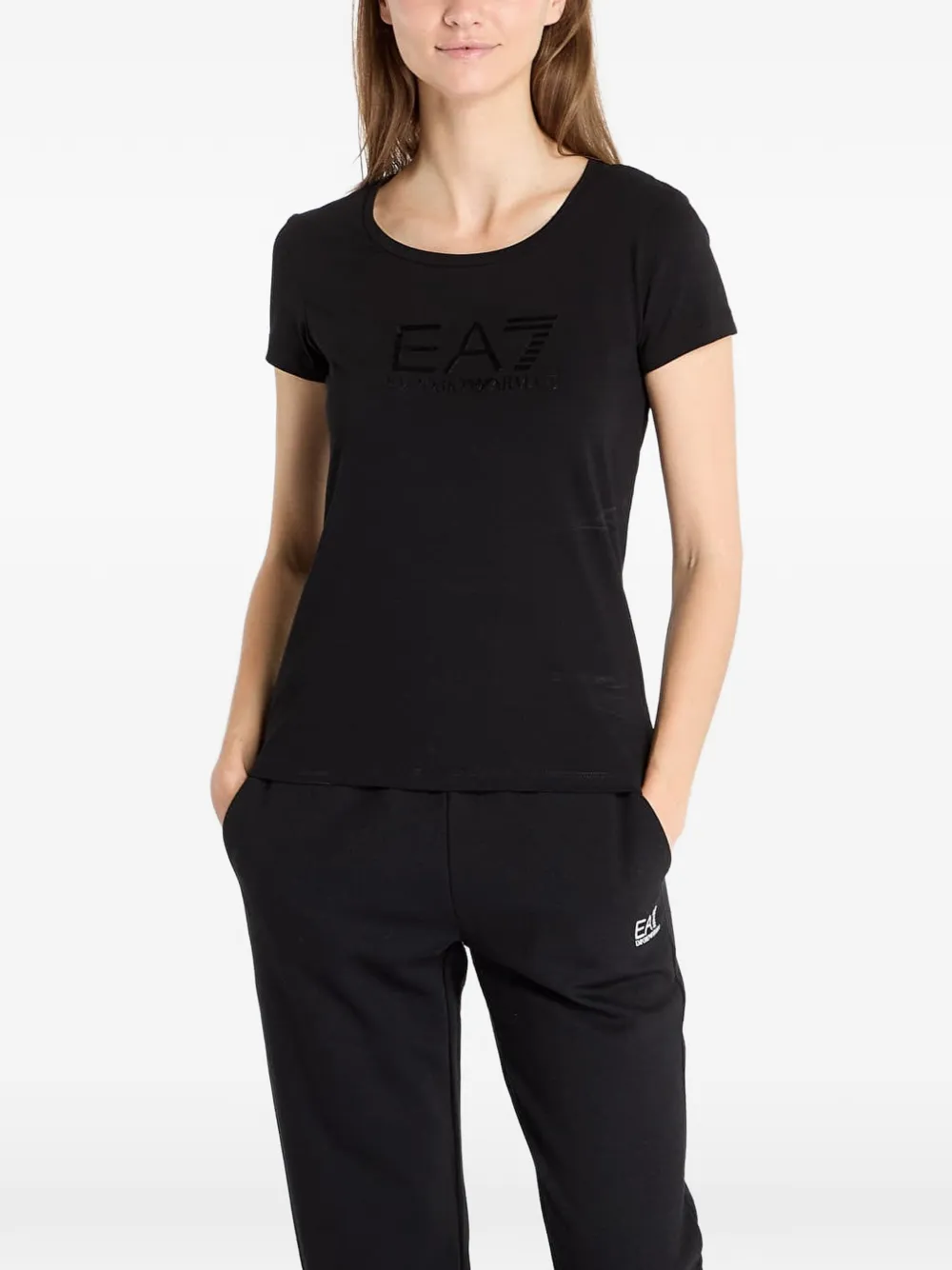 Ea7 Logo-print T-shirt In Black