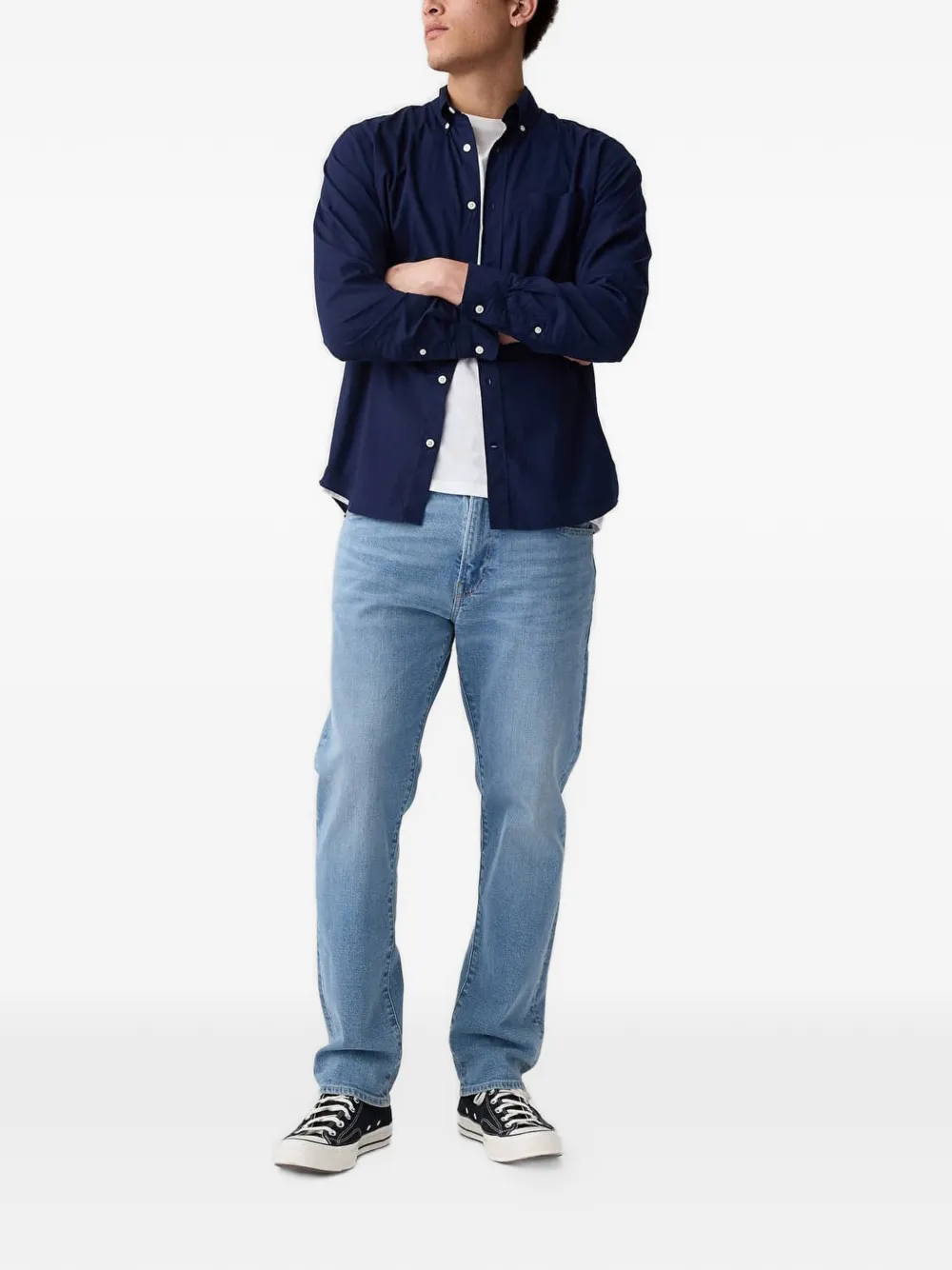 GAP Getailleerd overhemd Blauw