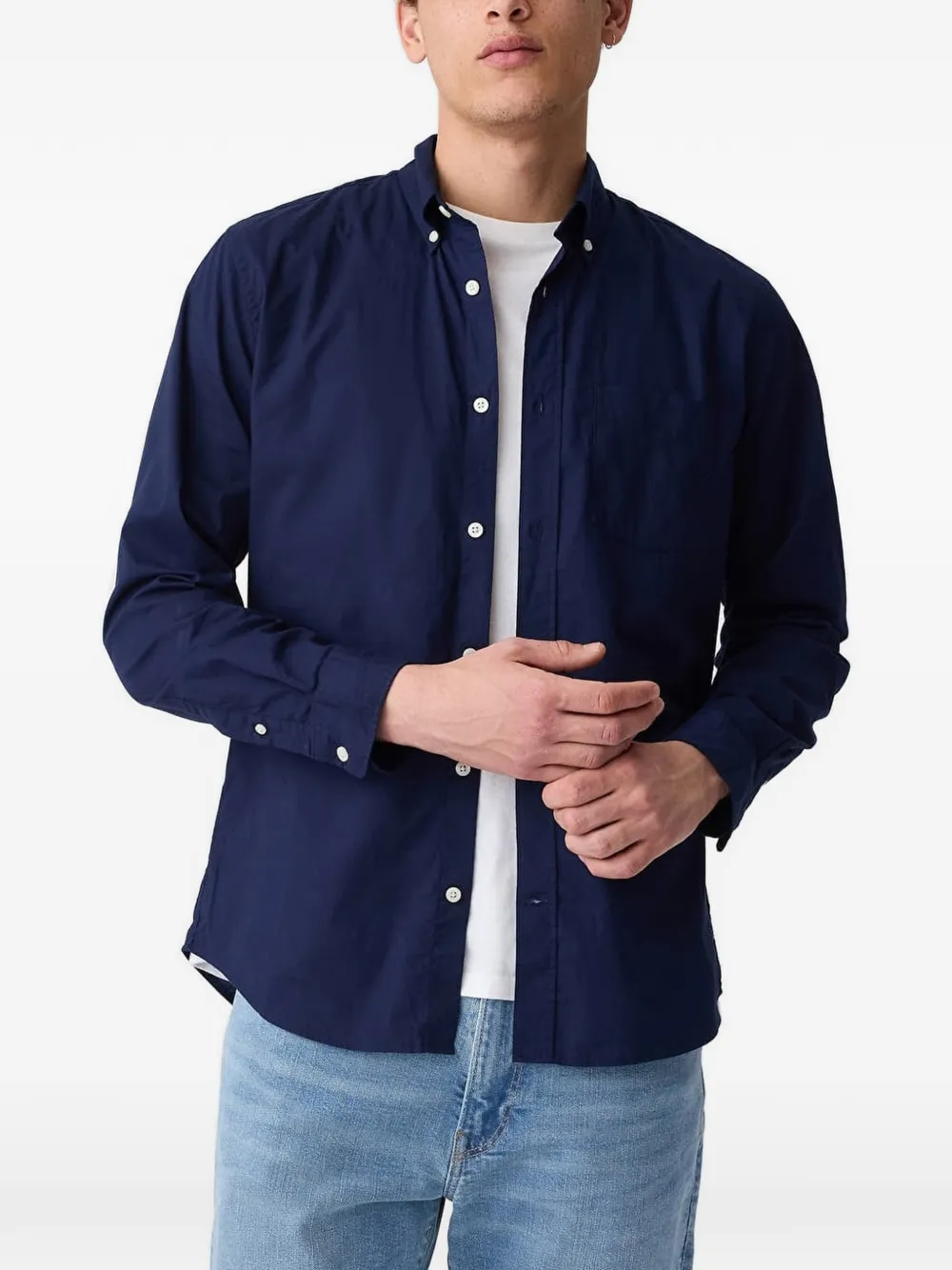 GAP Getailleerd overhemd Blauw