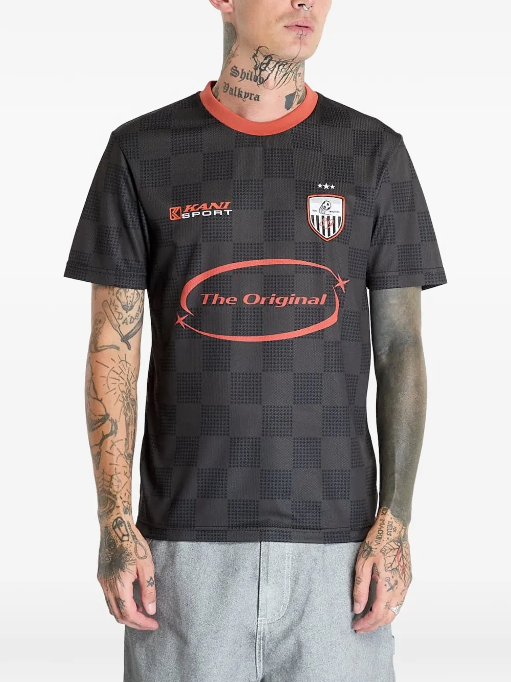 Karl Kani Og Sport Star Check Trikot T-shirt In Black