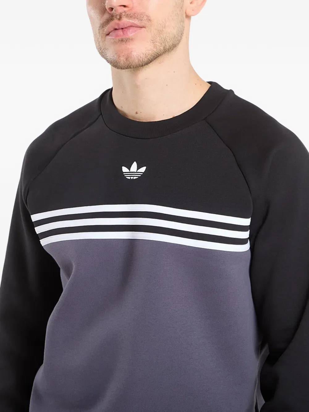 adidas Trui met colourblocking en streepdetail Zwart