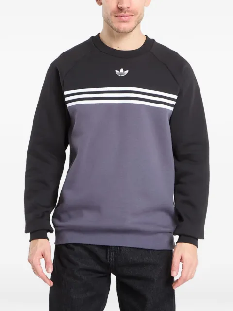 adidas colour-block stripe-detail sweater