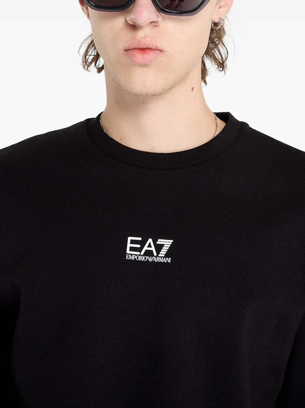 Ea7 Emporio Armani Trui met logoprint Zwart