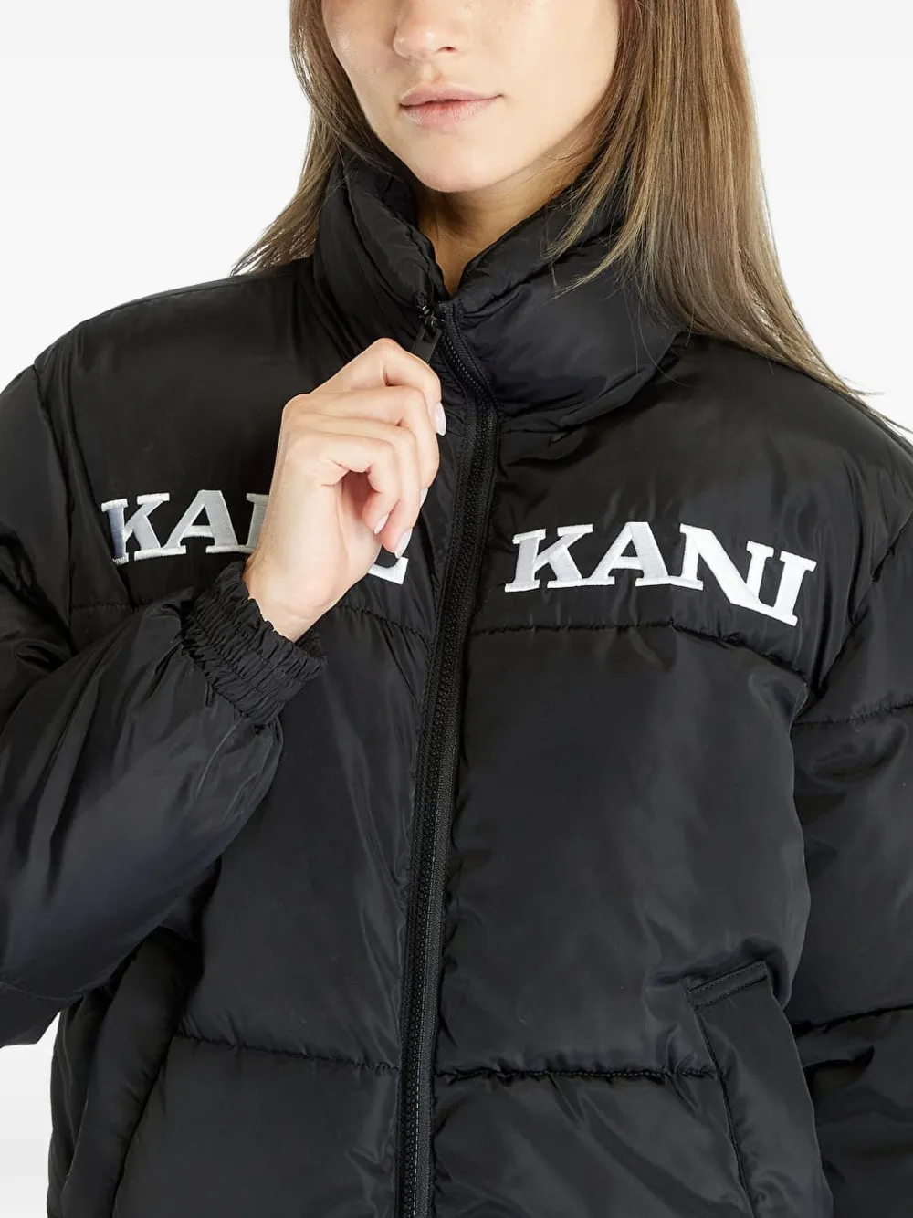 karl kani Gewatteerd jack met logoprint Zwart