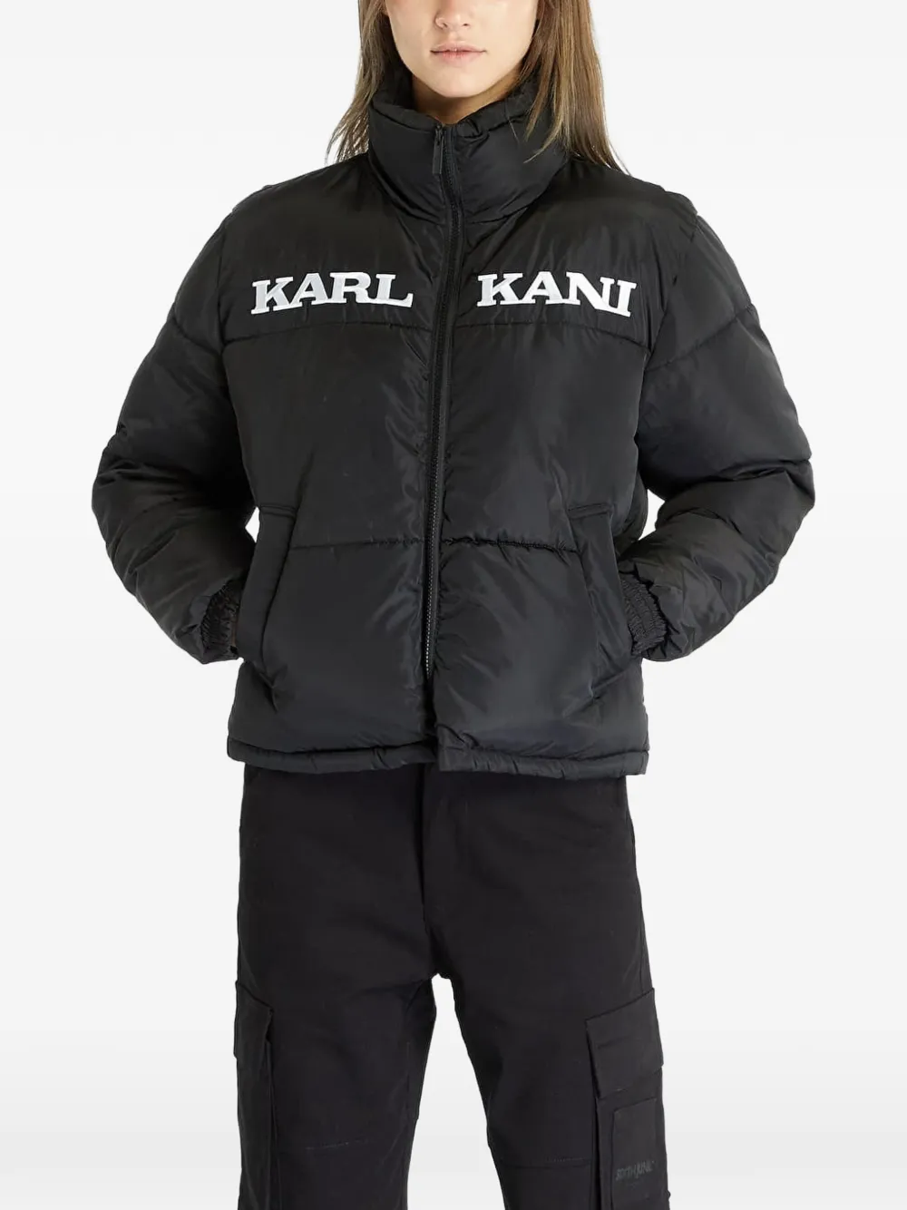 karl kani logo-print padded jacket