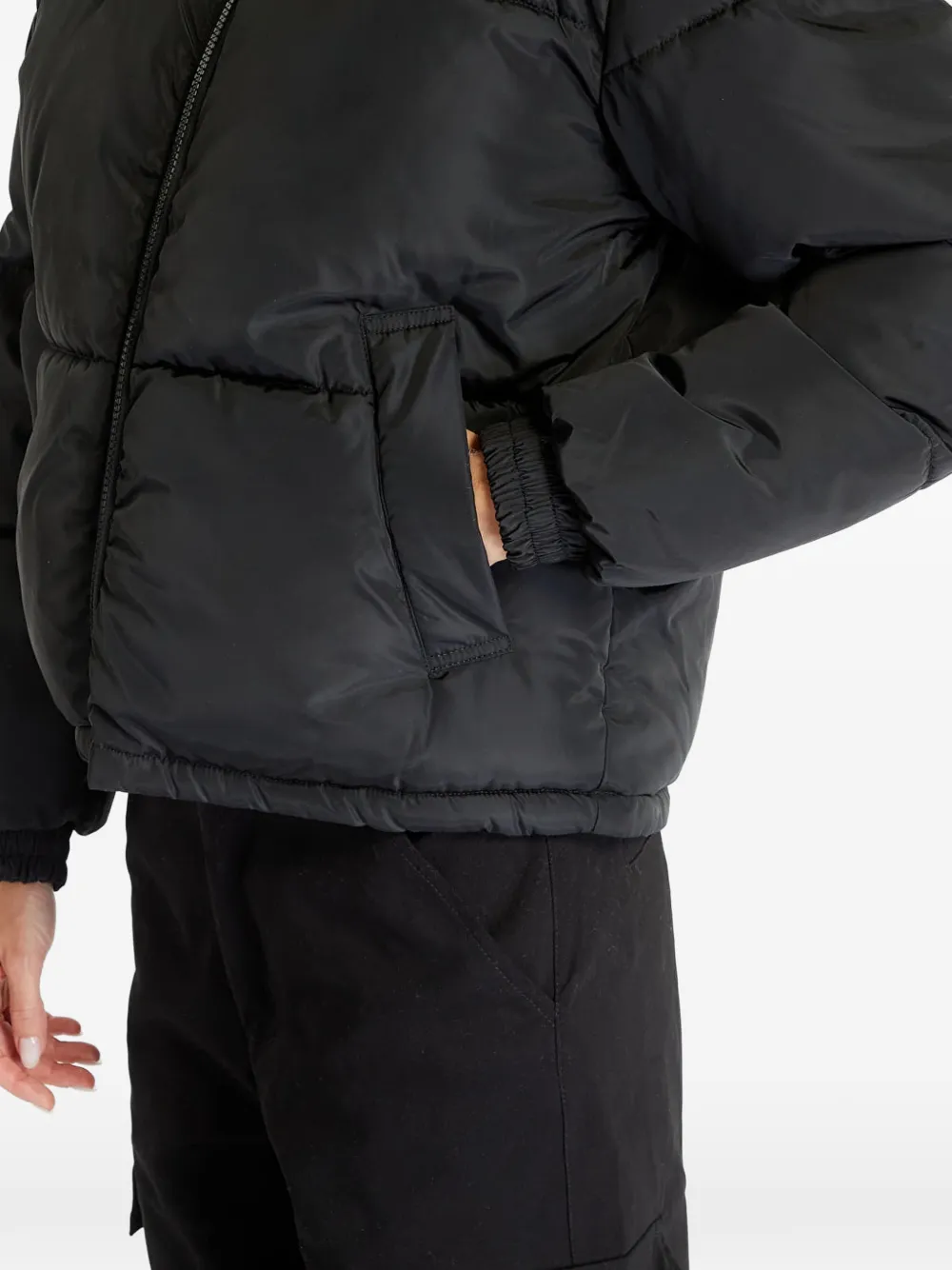 karl kani Gewatteerd jack met logoprint Zwart