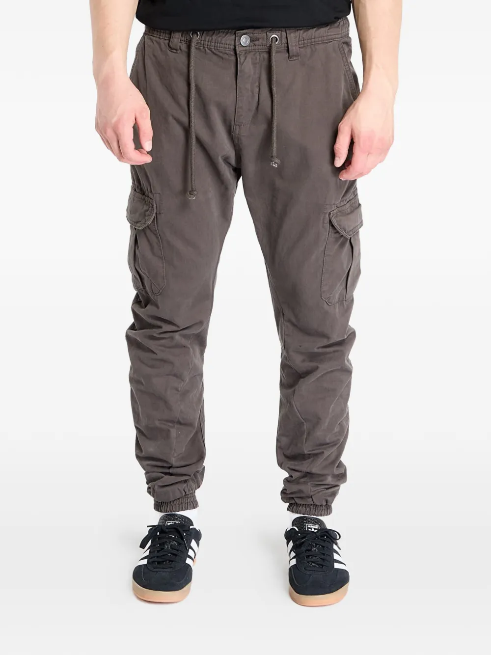 Urban Classics Drawstring-waist Cargo Pants In Brown