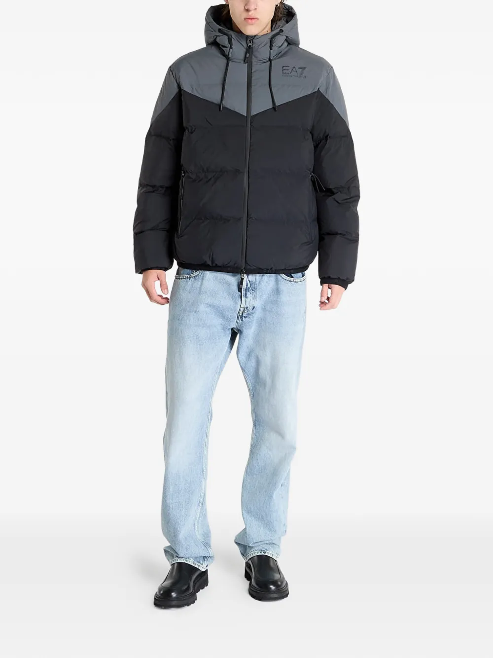 Ea7 Emporio Armani Gewatteerd jack Zwart