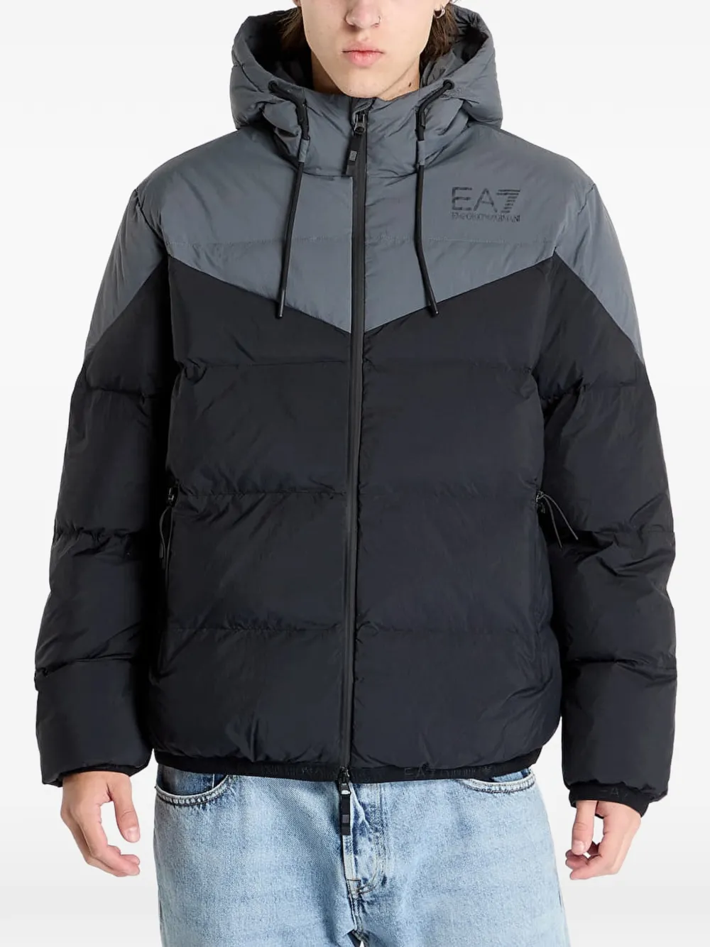 Ea7 Emporio Armani Piumino con cappuccio - Nero