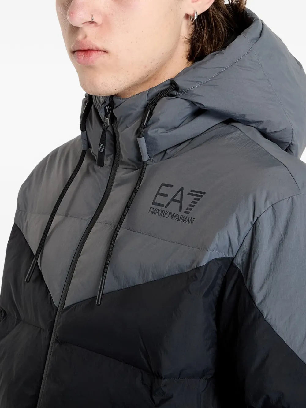 Ea7 Emporio Armani Gewatteerd jack Zwart