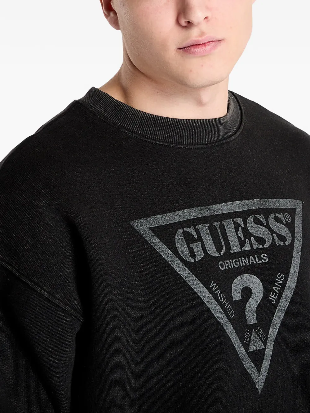GUESS USA Sweater met logoprint Zwart