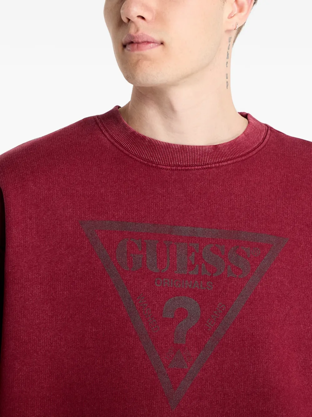 GUESS USA Sweater met logoprint Rood