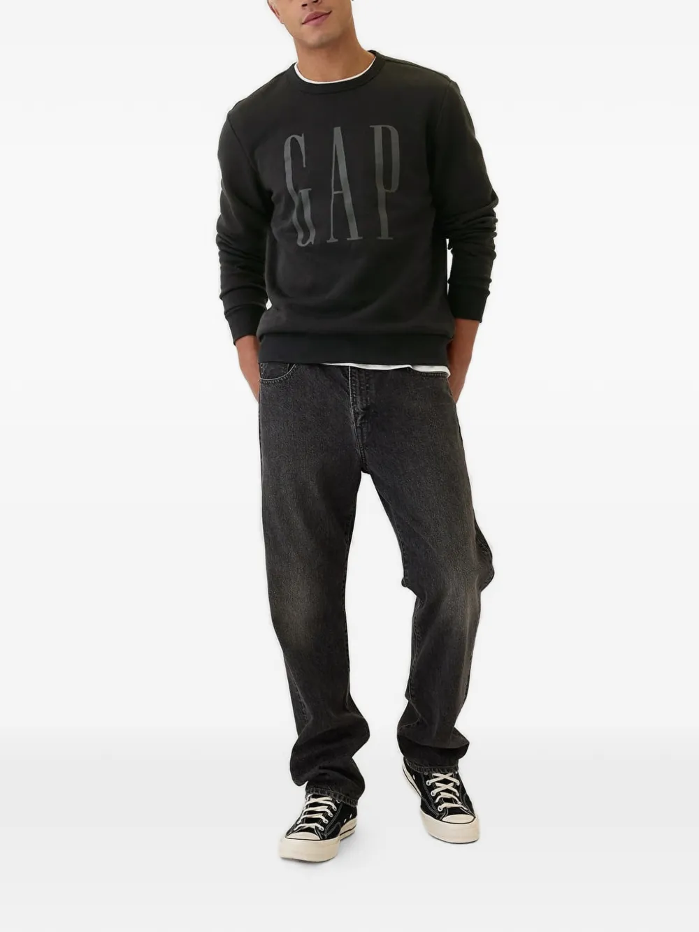 GAP Trui met logoprint Zwart